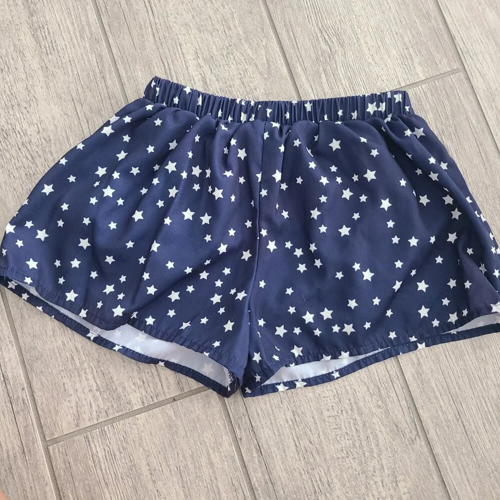 🏷 3/$15 or 5/$20 Disney toddler girls shorts navy blue w/white stars size 5T - Picture 5 of 7